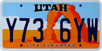 UT license plate Y736YW