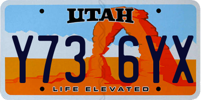 UT license plate Y736YX