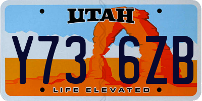 UT license plate Y736ZB