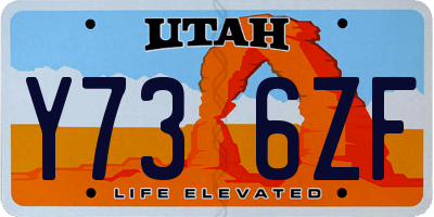 UT license plate Y736ZF
