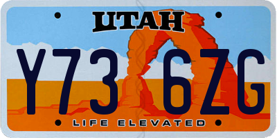UT license plate Y736ZG