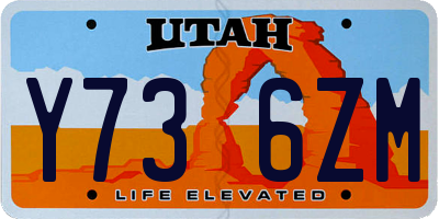 UT license plate Y736ZM
