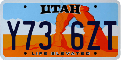 UT license plate Y736ZT