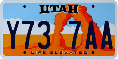 UT license plate Y737AA