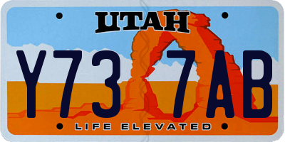 UT license plate Y737AB