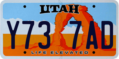 UT license plate Y737AD