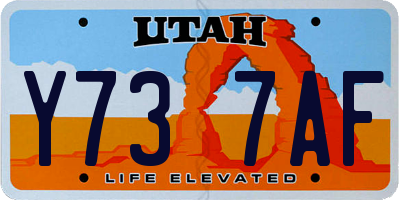 UT license plate Y737AF