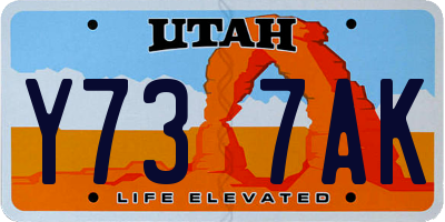 UT license plate Y737AK