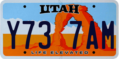 UT license plate Y737AM