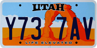 UT license plate Y737AV