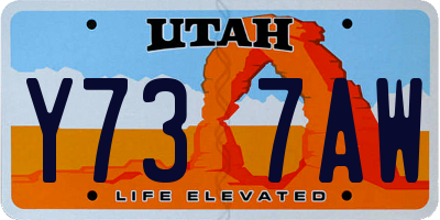 UT license plate Y737AW