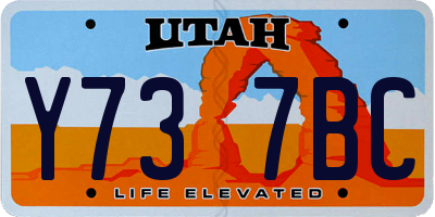 UT license plate Y737BC