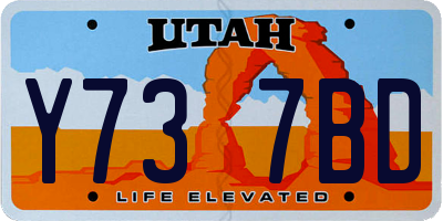 UT license plate Y737BD
