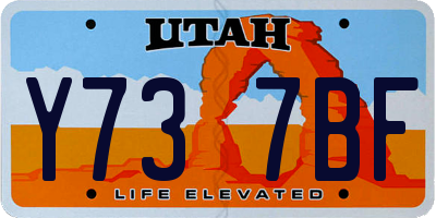 UT license plate Y737BF
