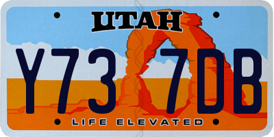 UT license plate Y737DB