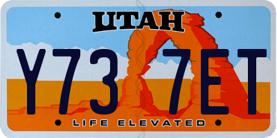 UT license plate Y737ET