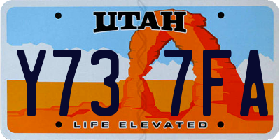 UT license plate Y737FA
