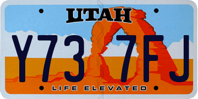 UT license plate Y737FJ