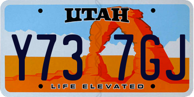UT license plate Y737GJ