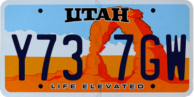 UT license plate Y737GW