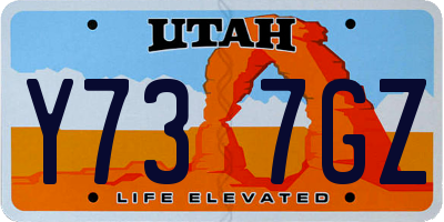 UT license plate Y737GZ