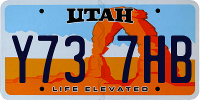 UT license plate Y737HB