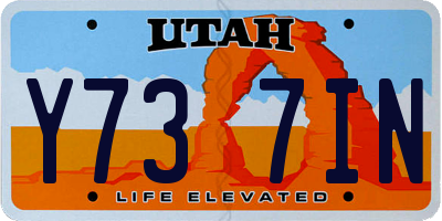UT license plate Y737IN