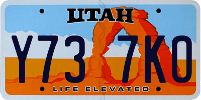 UT license plate Y737KO