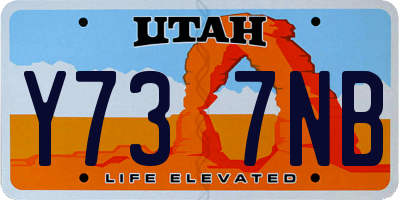 UT license plate Y737NB