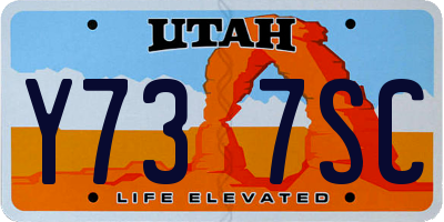 UT license plate Y737SC
