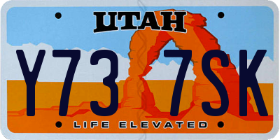 UT license plate Y737SK