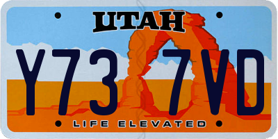UT license plate Y737VD