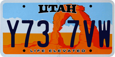 UT license plate Y737VW