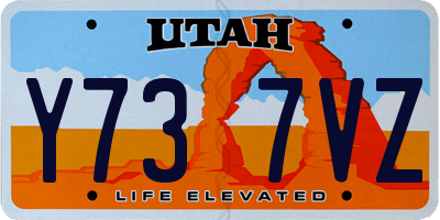 UT license plate Y737VZ