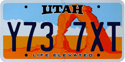 UT license plate Y737XT