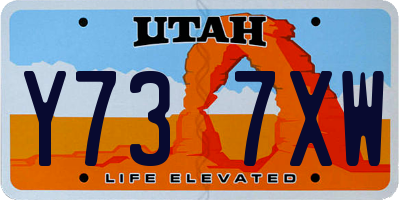 UT license plate Y737XW