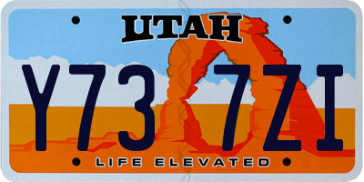 UT license plate Y737ZI