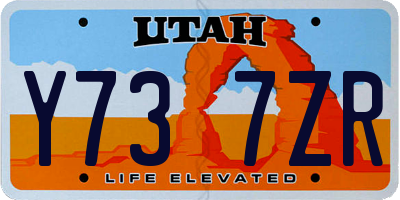 UT license plate Y737ZR
