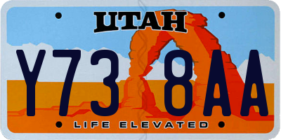 UT license plate Y738AA