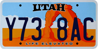 UT license plate Y738AC