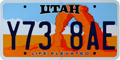 UT license plate Y738AE