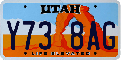 UT license plate Y738AG