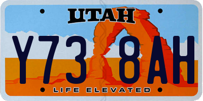 UT license plate Y738AH