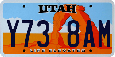 UT license plate Y738AM