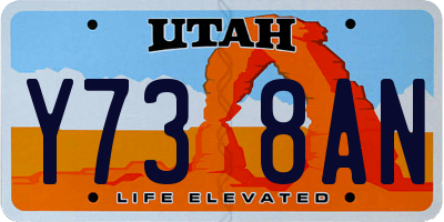 UT license plate Y738AN