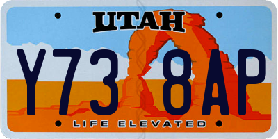 UT license plate Y738AP