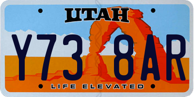 UT license plate Y738AR
