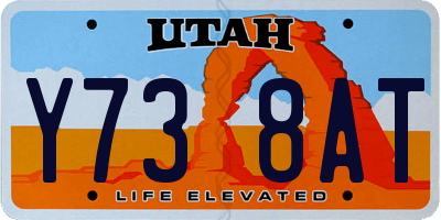 UT license plate Y738AT