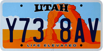 UT license plate Y738AV