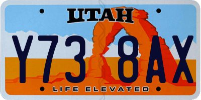 UT license plate Y738AX
